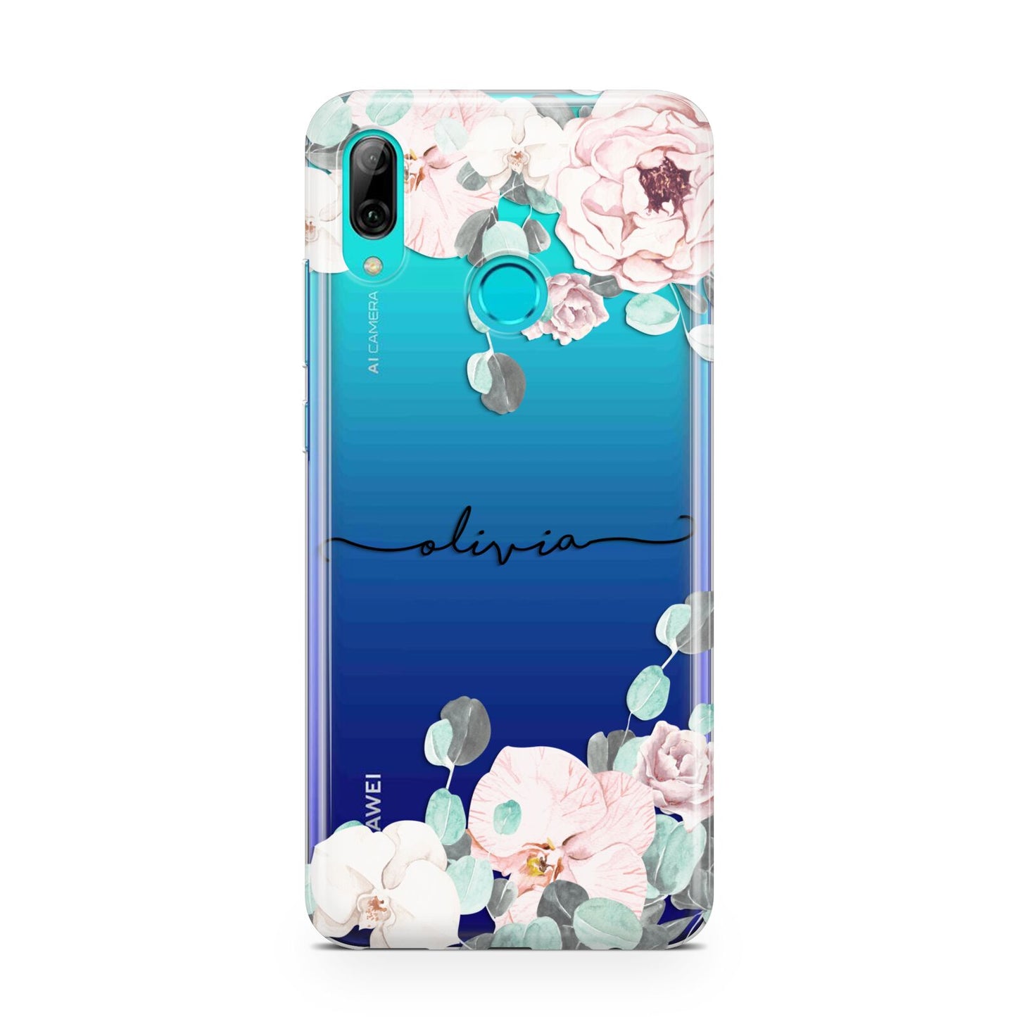 Personalised Pink Flower Name Huawei P Smart 2019 Case