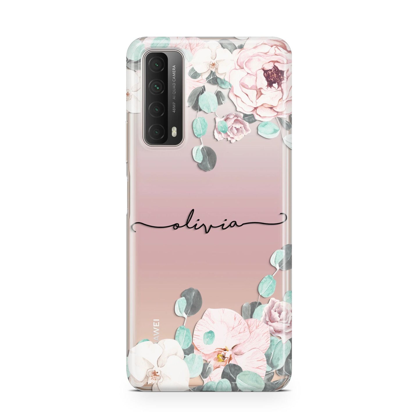 Personalised Pink Flower Name Huawei P Smart 2021