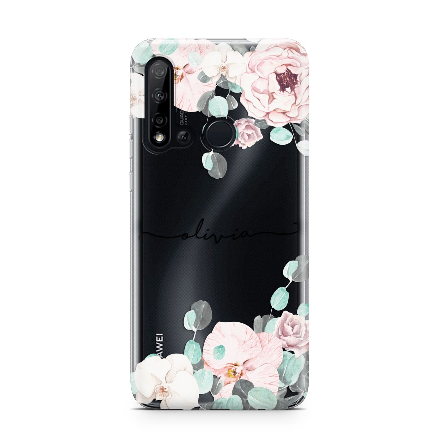 Personalised Pink Flower Name Huawei P20 Lite 5G Phone Case