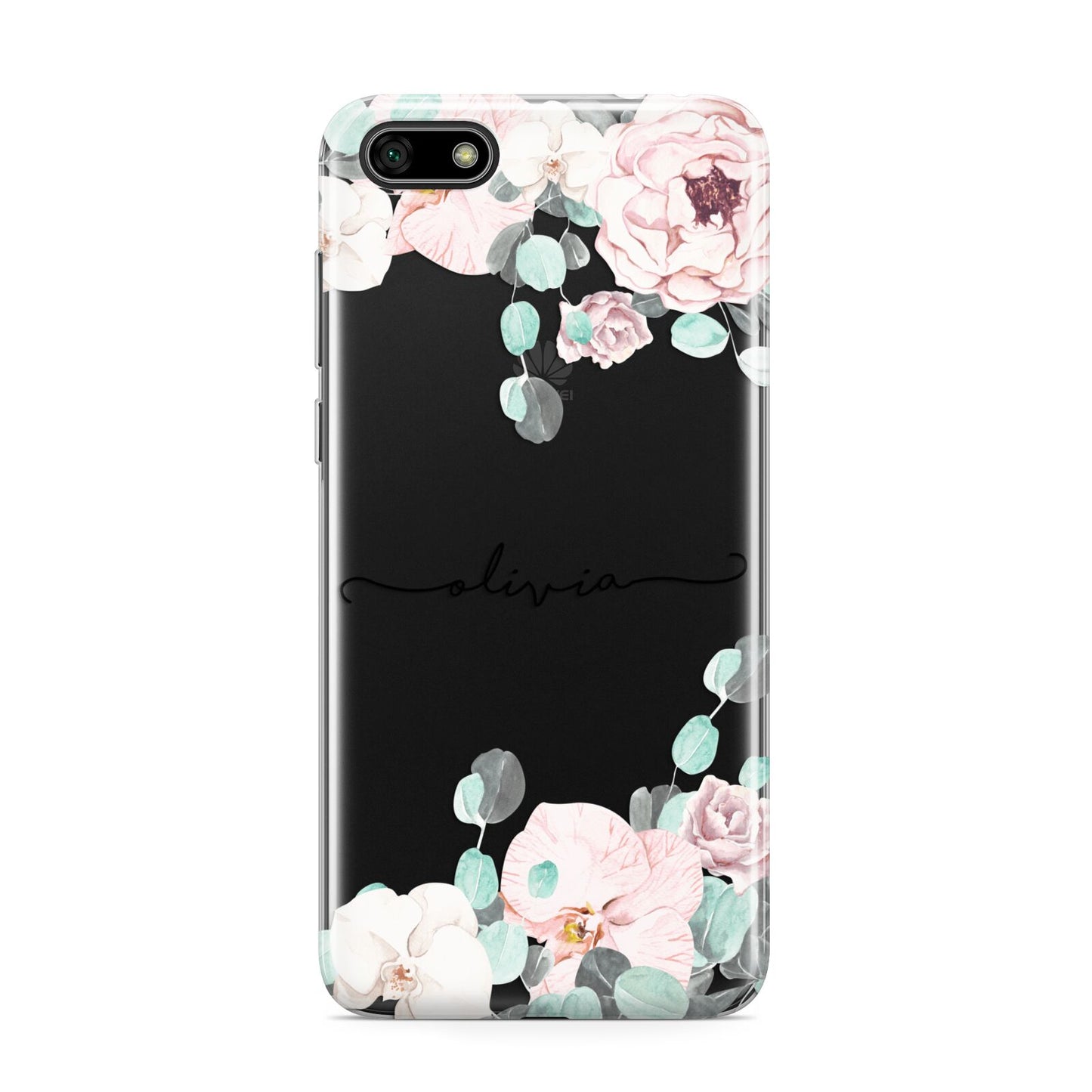 Personalised Pink Flower Name Huawei Y5 Prime 2018 Phone Case