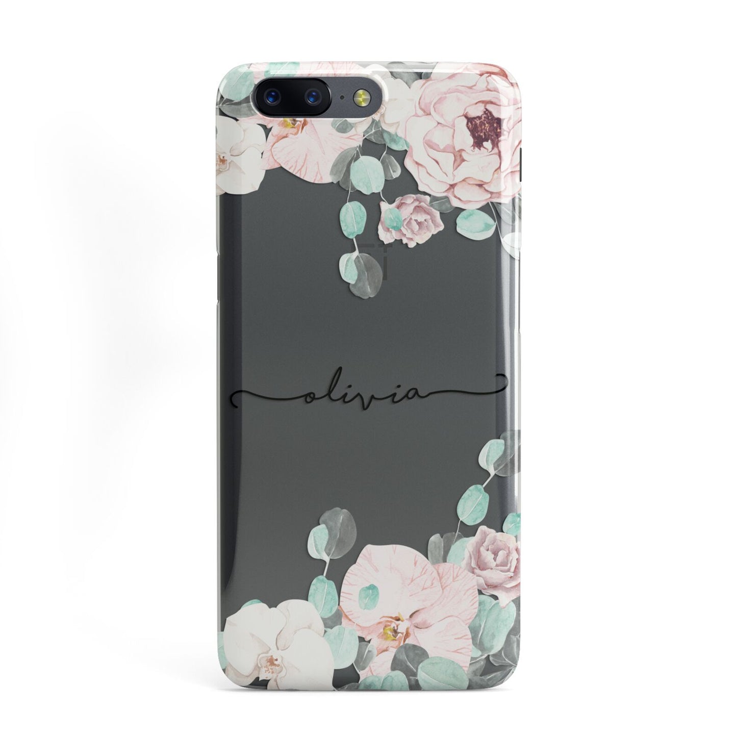 Personalised Pink Flower Name OnePlus Case