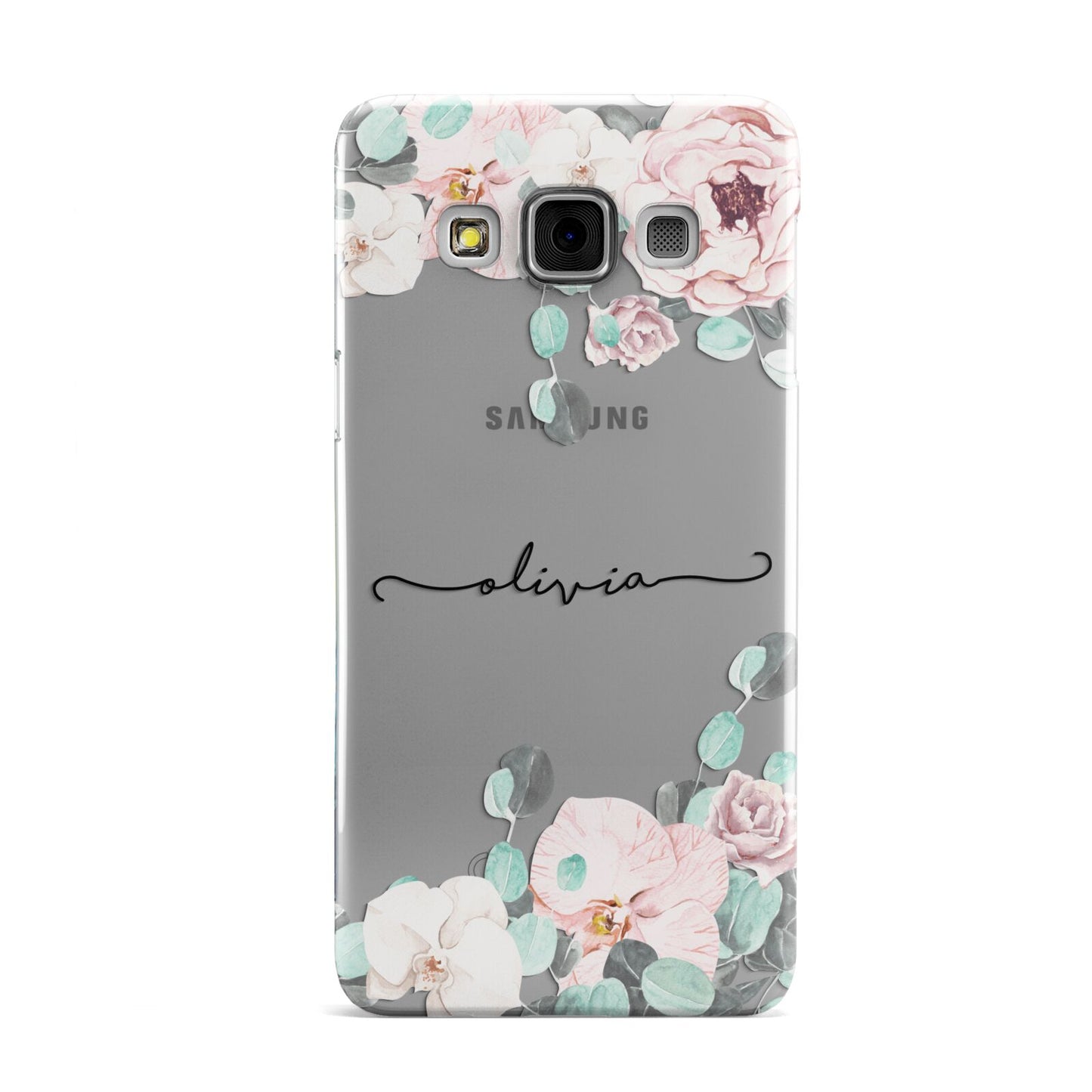 Personalised Pink Flower Name Samsung Galaxy A3 Case