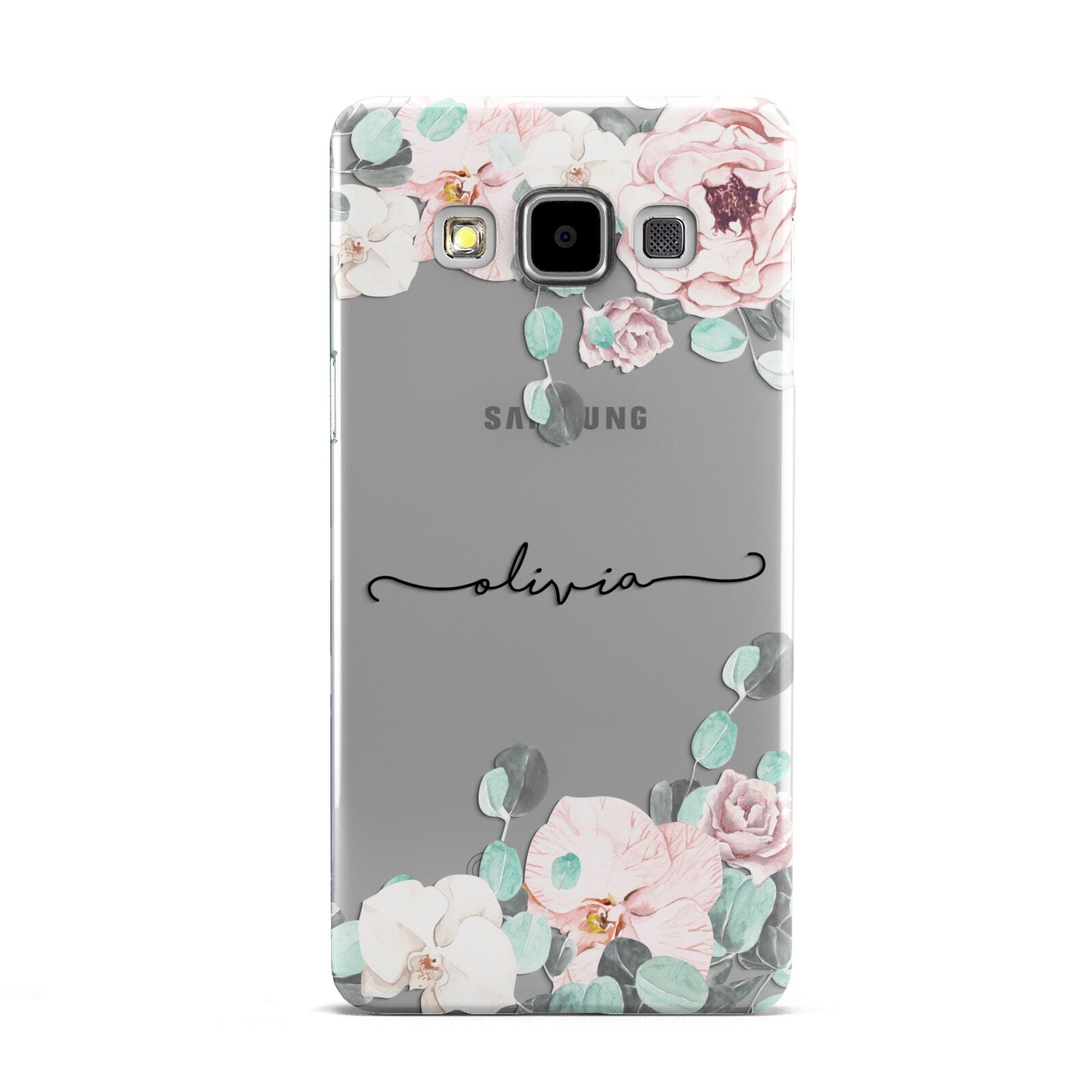 Personalised Pink Flower Name Samsung Galaxy A5 Case