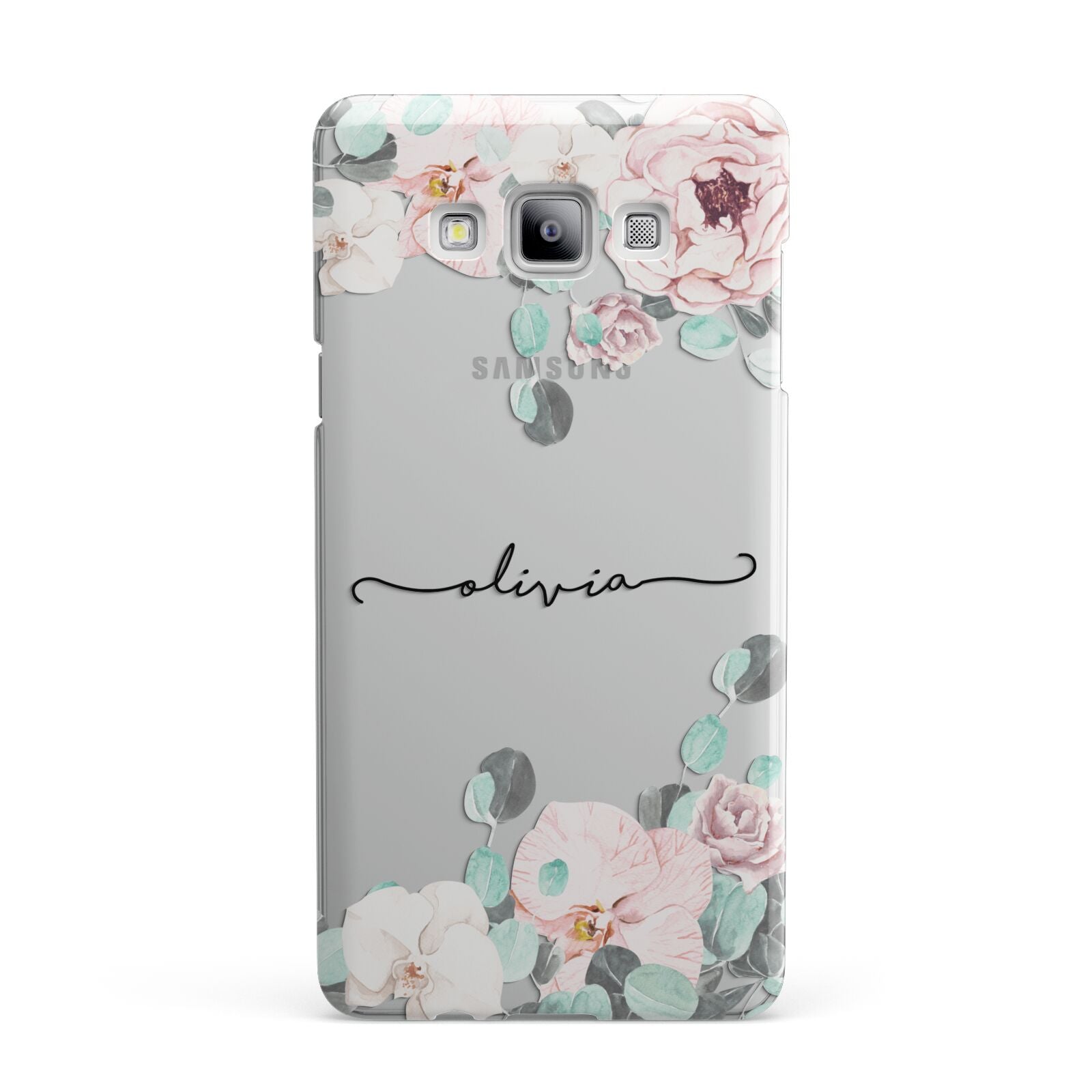 Personalised Pink Flower Name Samsung Galaxy A7 2015 Case