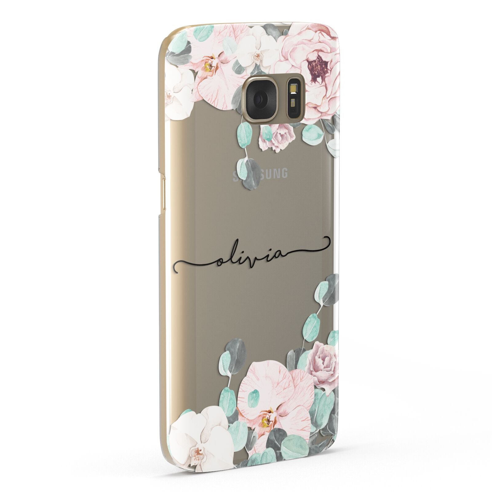 Personalised Pink Flower Name Samsung Galaxy Case Fourty Five Degrees