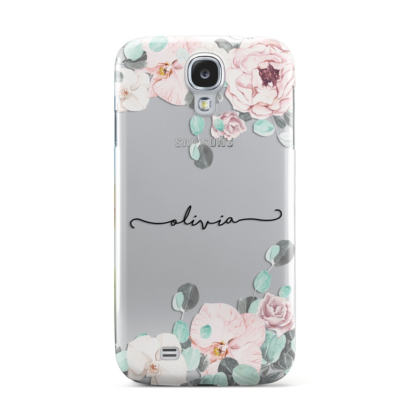 Personalised Pink Flower Name Samsung Galaxy S4 Case