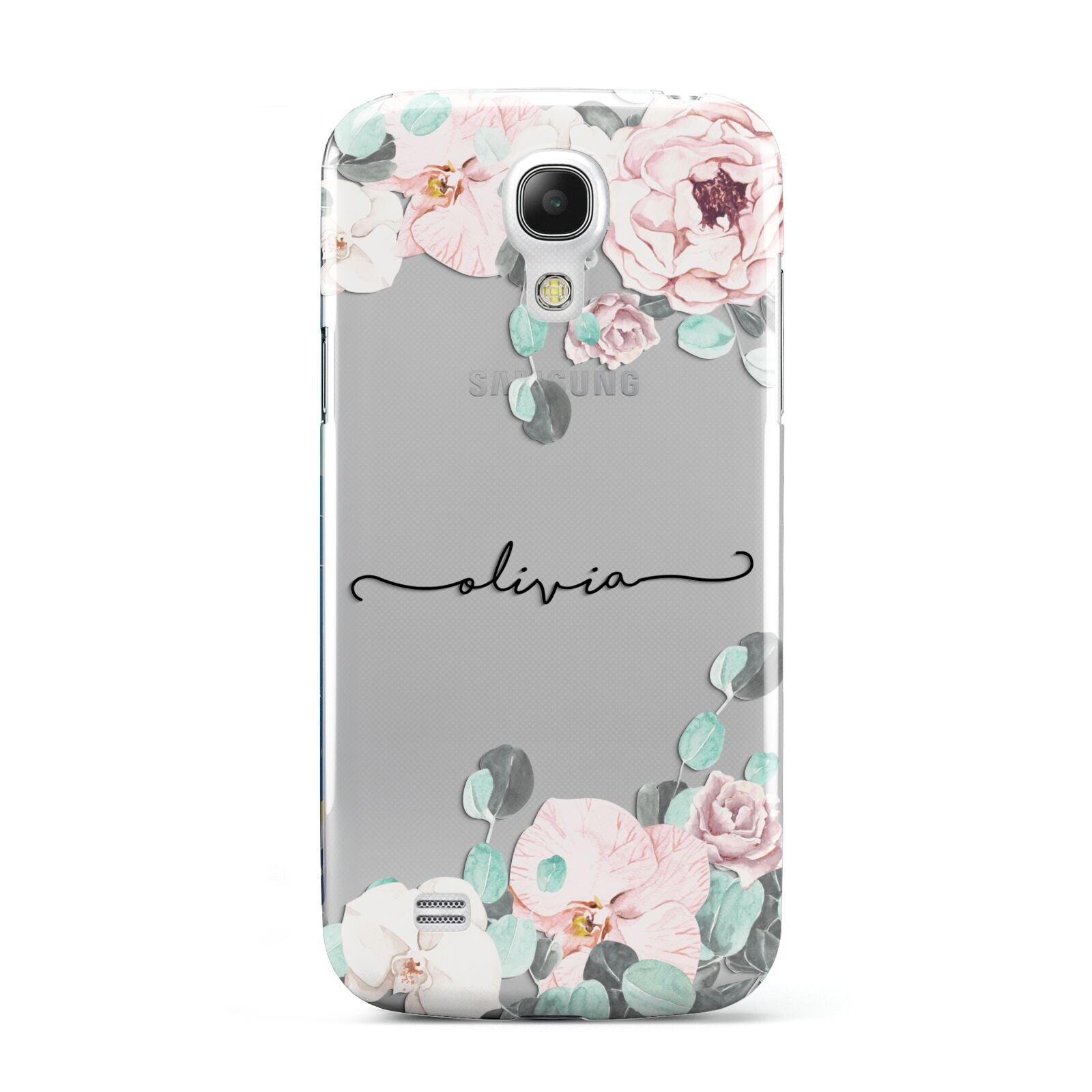 Personalised Pink Flower Name Samsung Galaxy S4 Mini Case