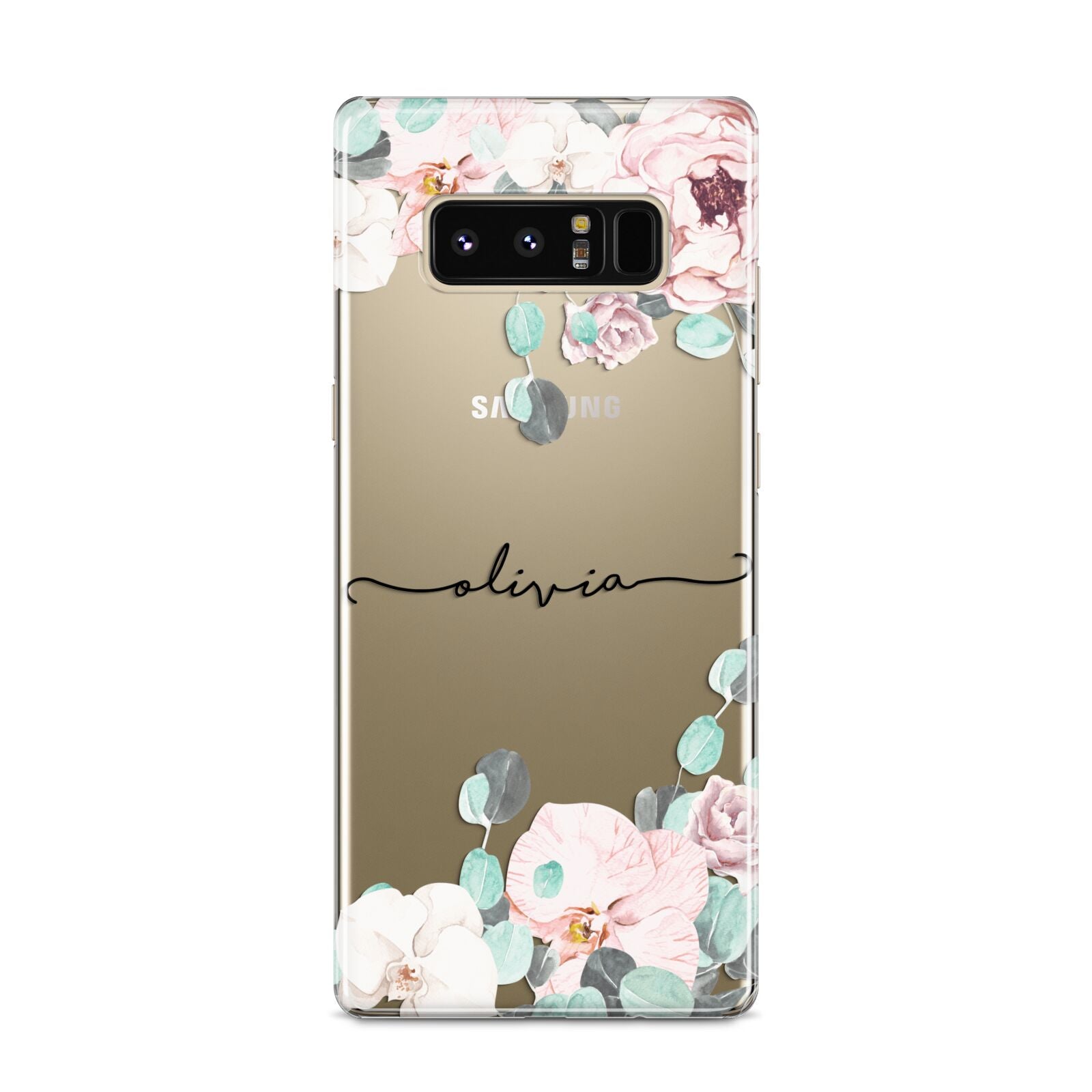 Personalised Pink Flower Name Samsung Galaxy S8 Case