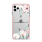 Personalised Pink Flower Name iPhone 11 Pro Max Impact Pink Edge Case