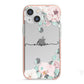 Personalised Pink Flower Name iPhone 13 Mini TPU Impact Case with Pink Edges