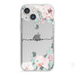 Personalised Pink Flower Name iPhone 13 Mini TPU Impact Case with White Edges