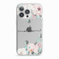 Personalised Pink Flower Name iPhone 13 Pro TPU Impact Case with White Edges