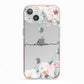 Personalised Pink Flower Name iPhone 13 TPU Impact Case with Pink Edges