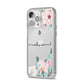 Personalised Pink Flower Name iPhone 14 Pro Max Clear Tough Case Silver Angled Image