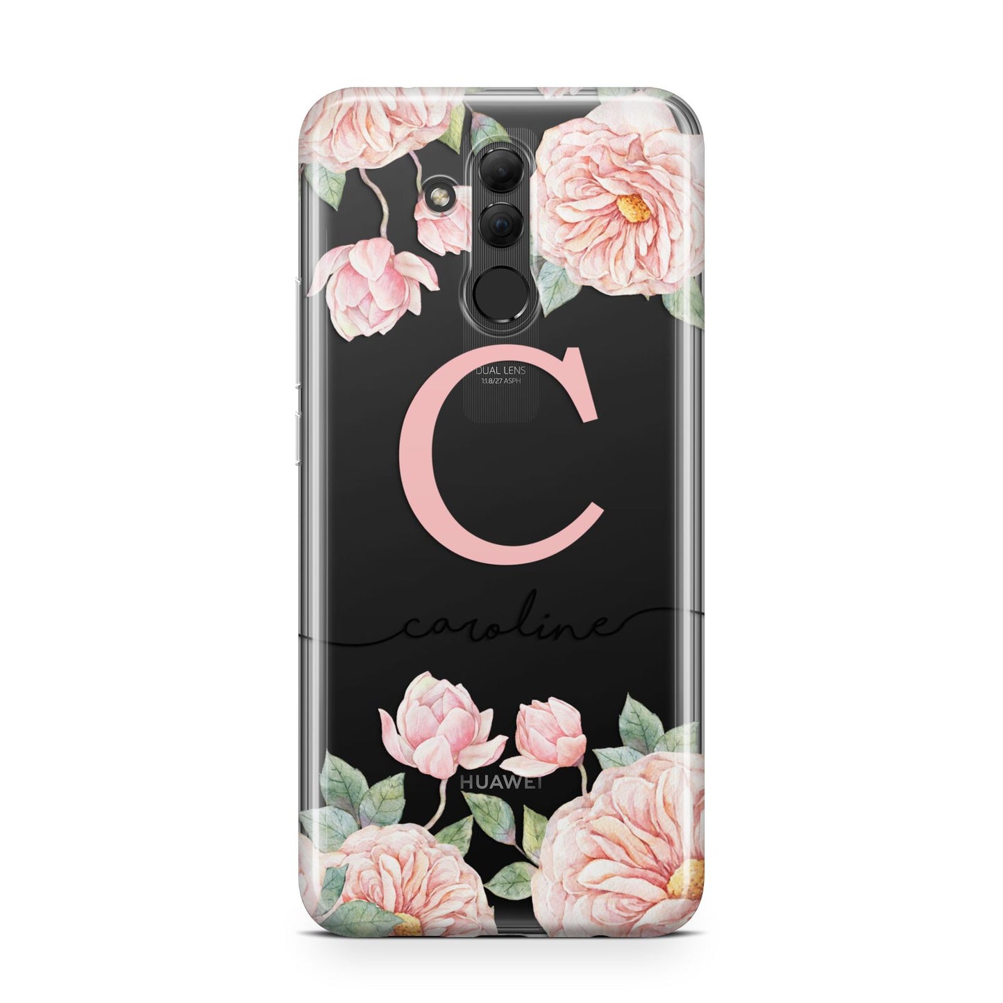 Personalised Pink Flowers Huawei Mate 20 Lite