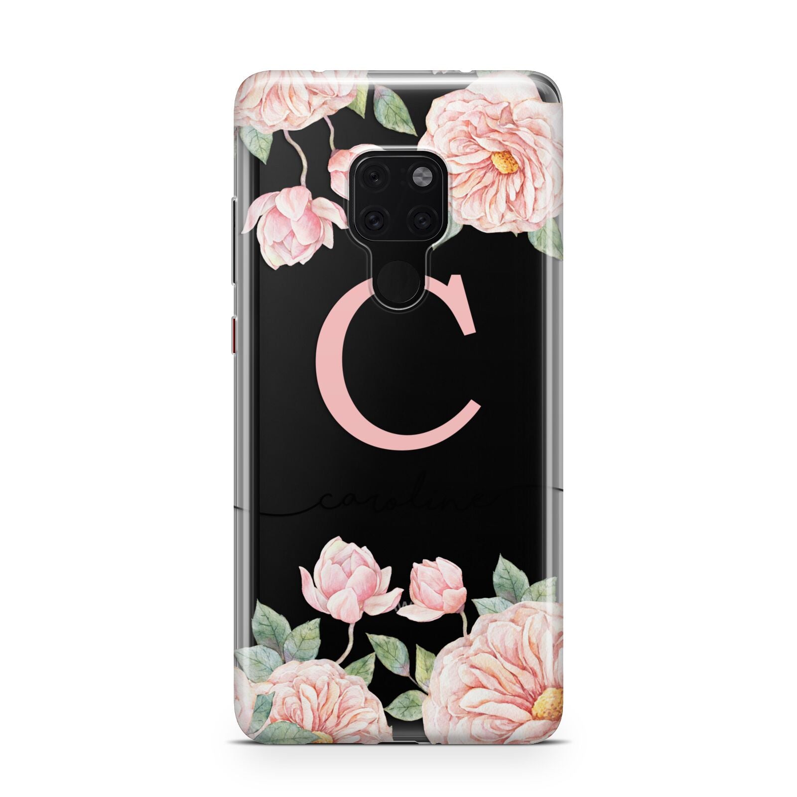 Personalised Pink Flowers Huawei Mate 20 Phone Case