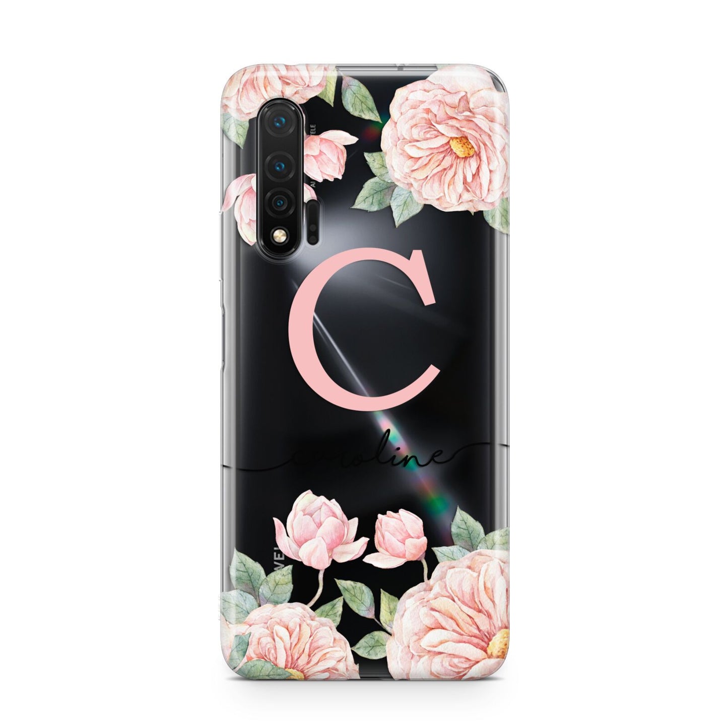 Personalised Pink Flowers Huawei Nova 6 Phone Case