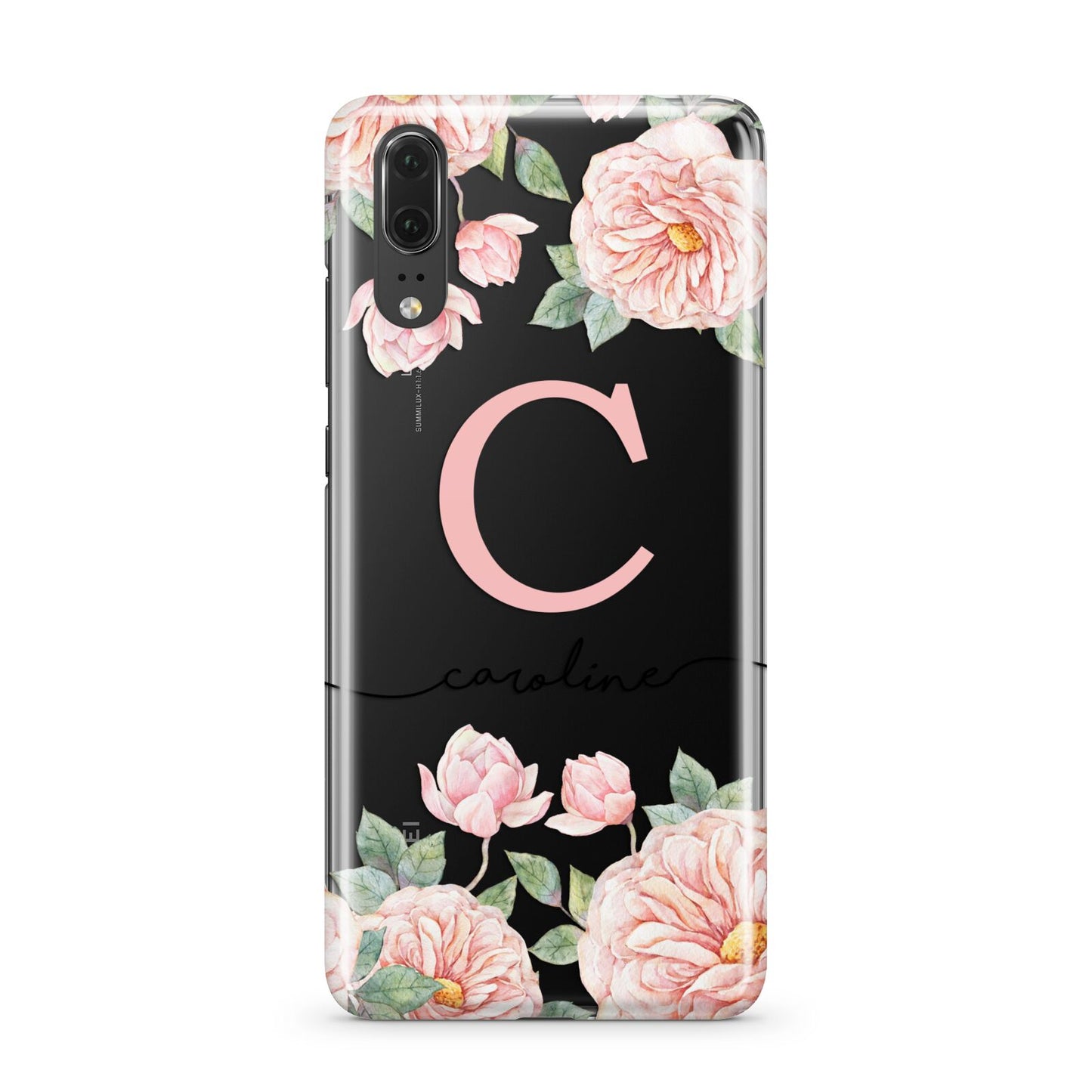 Personalised Pink Flowers Huawei P20 Phone Case