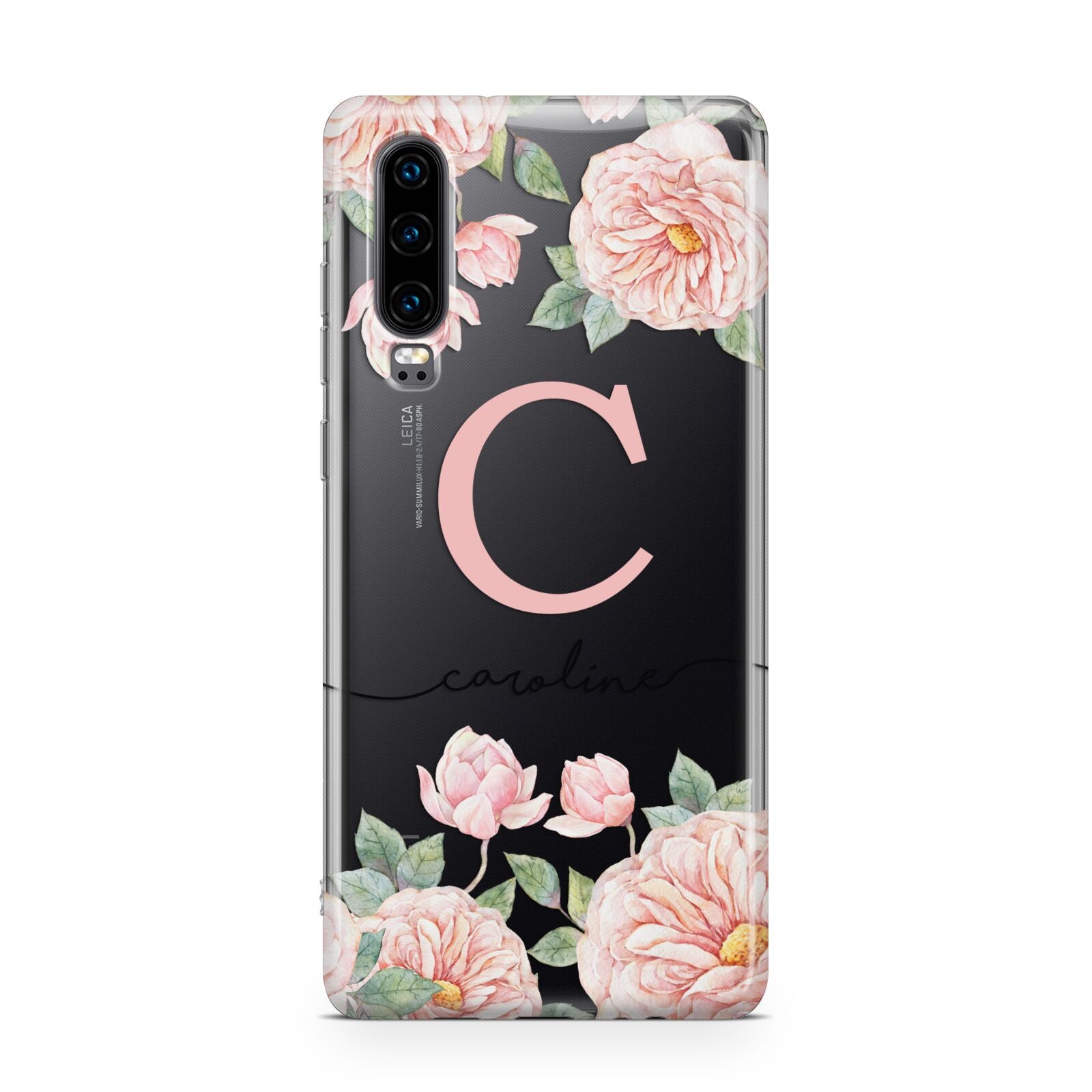 Personalised Pink Flowers Huawei P30 Phone Case