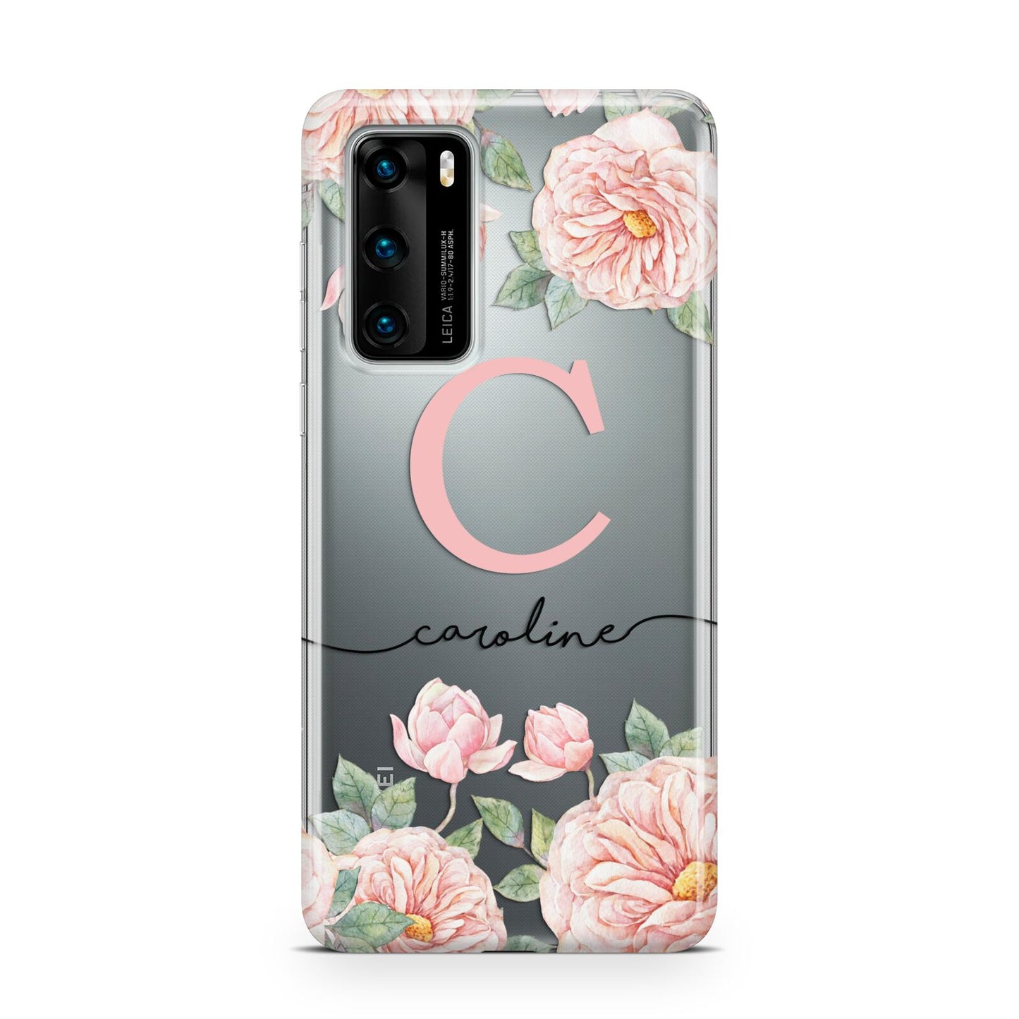 Personalised Pink Flowers Huawei P40 Phone Case