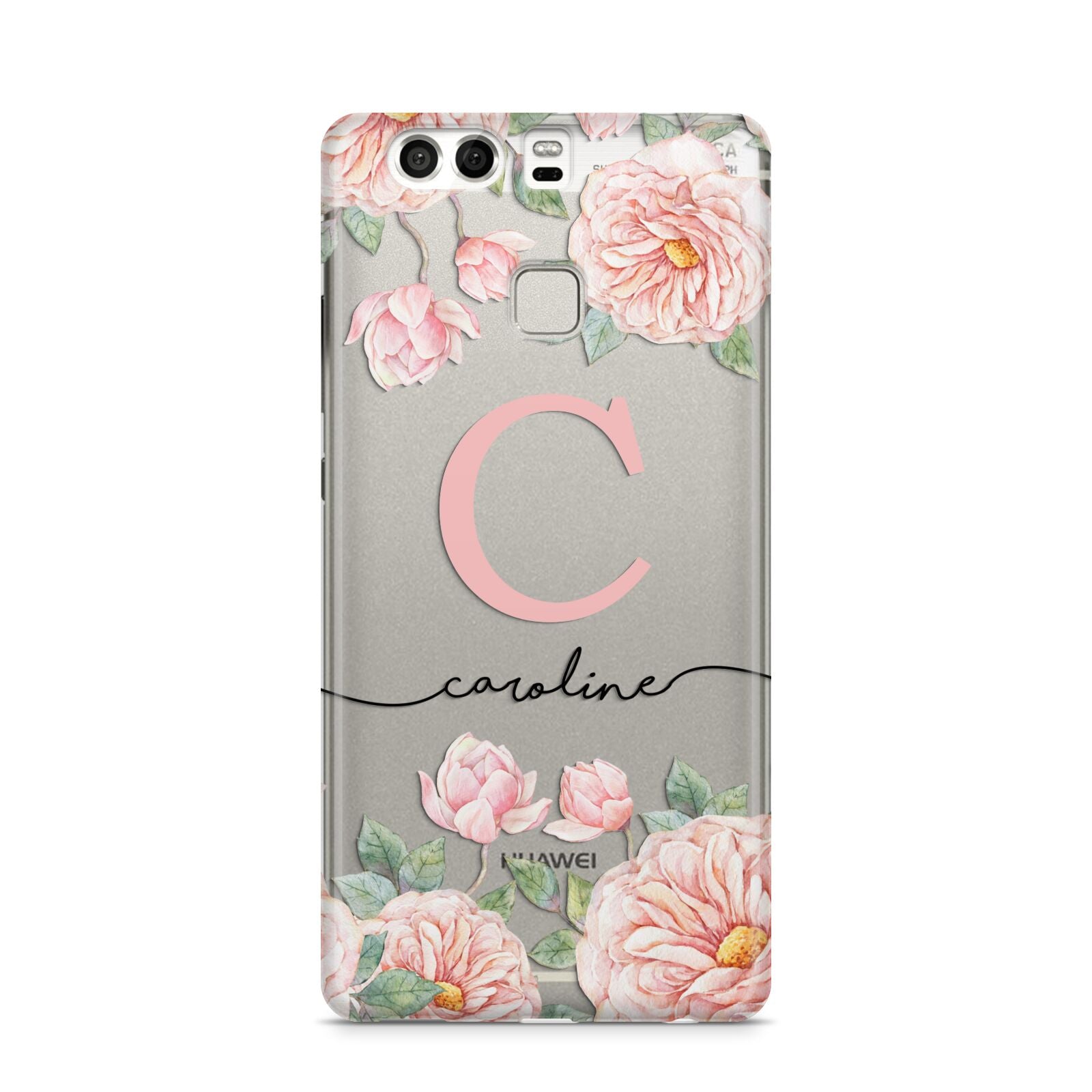 Personalised Pink Flowers Huawei P9 Case