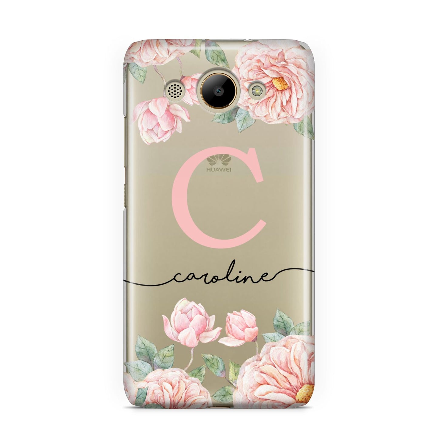 Personalised Pink Flowers Huawei Y3 2017