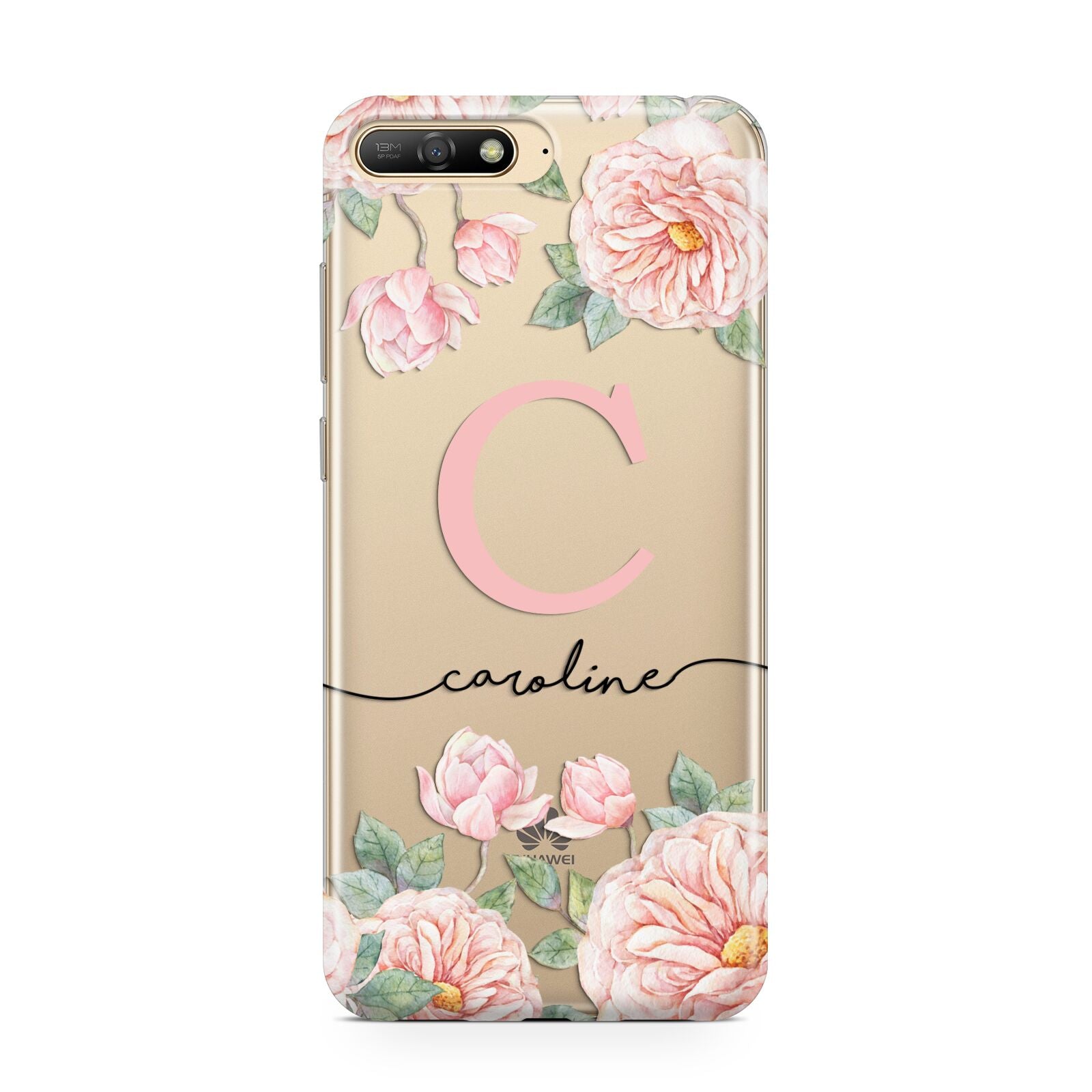 Personalised Pink Flowers Huawei Y6 2018