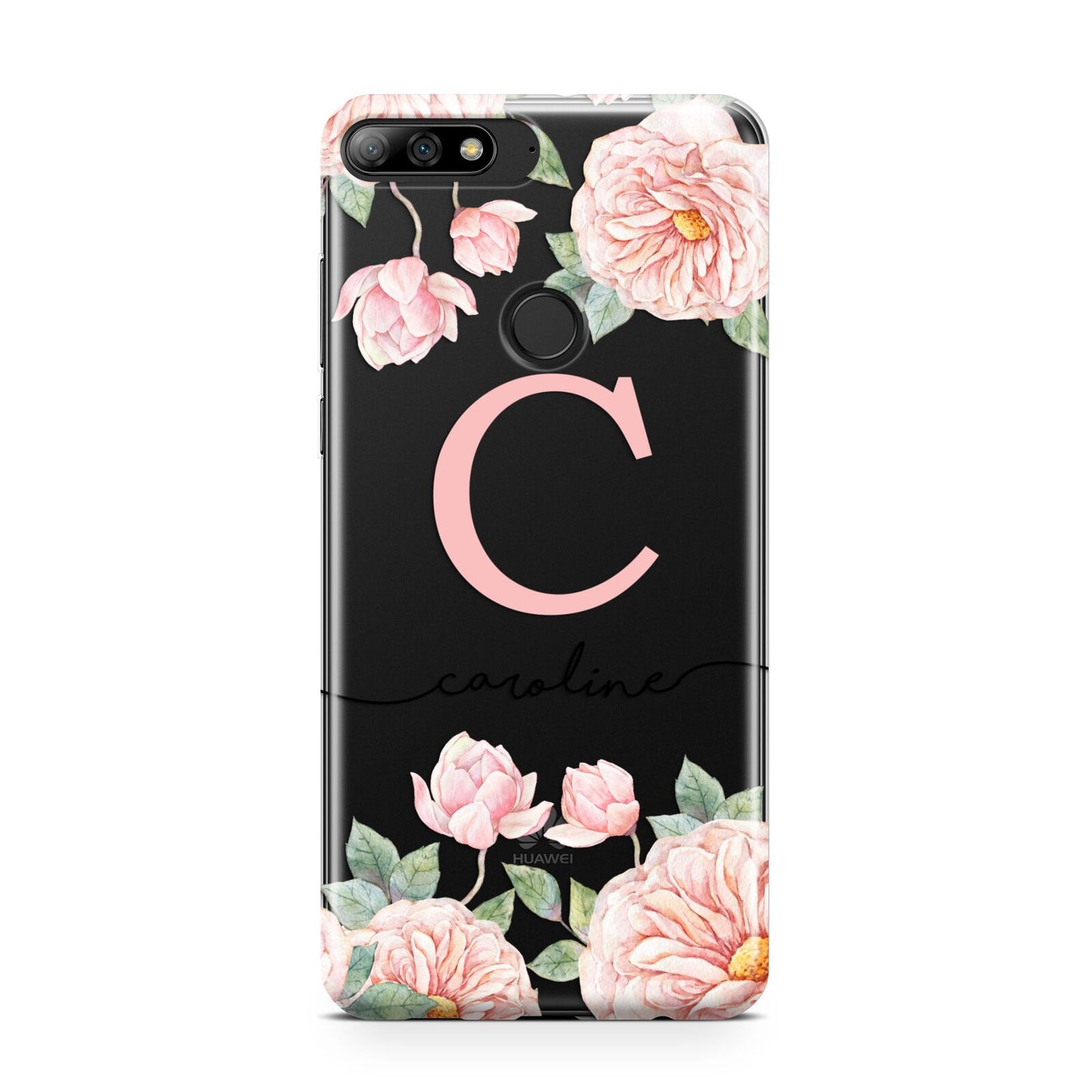 Personalised Pink Flowers Huawei Y7 2018