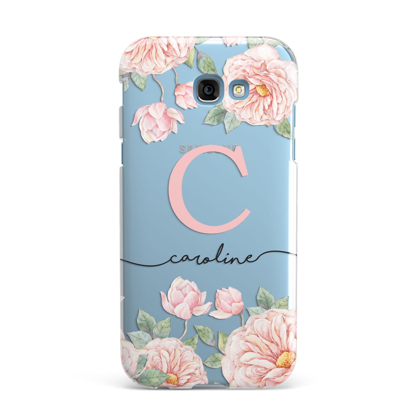 Personalised Pink Flowers Samsung Galaxy A7 2017 Case