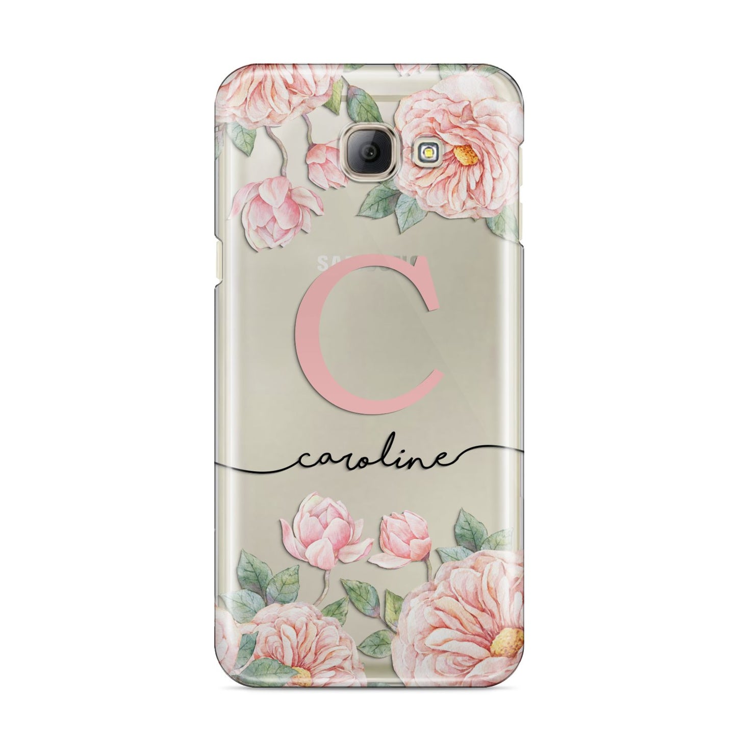 Personalised Pink Flowers Samsung Galaxy A8 2016 Case