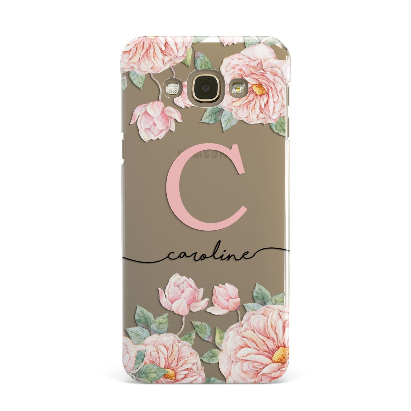 Personalised Pink Flowers Samsung Galaxy A8 Case