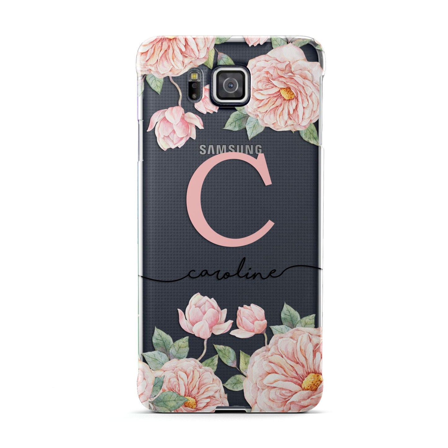 Personalised Pink Flowers Samsung Galaxy Alpha Case