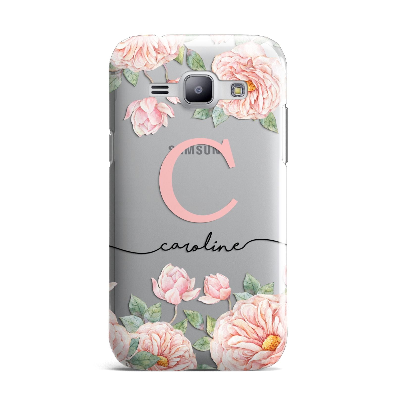 Personalised Pink Flowers Samsung Galaxy J1 2015 Case