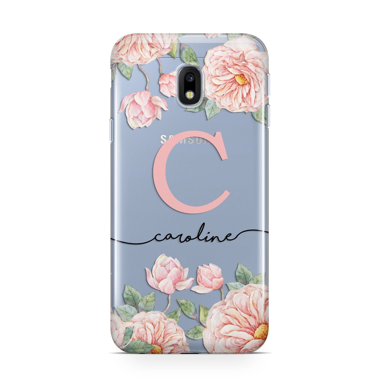 Personalised Pink Flowers Samsung Galaxy J3 2017 Case