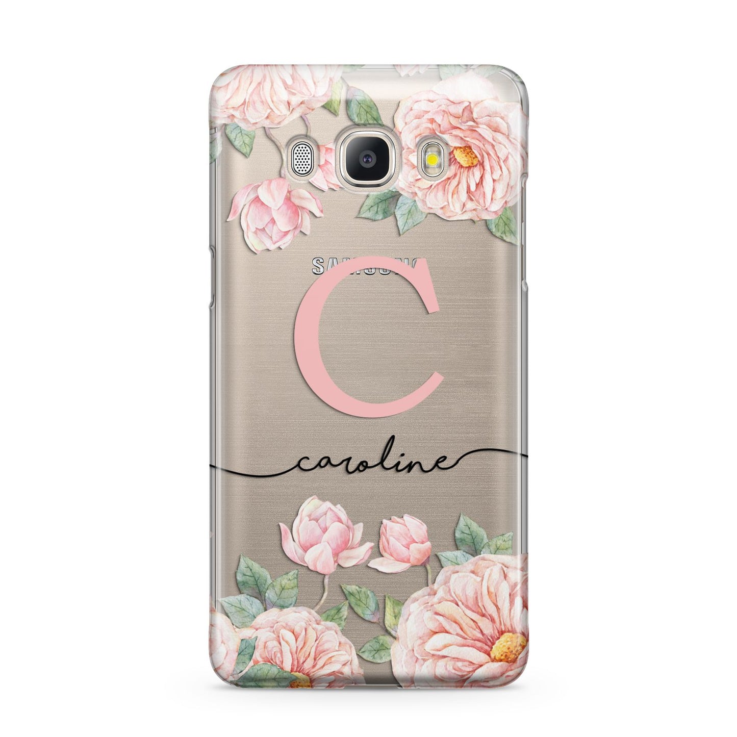 Personalised Pink Flowers Samsung Galaxy J5 2016 Case