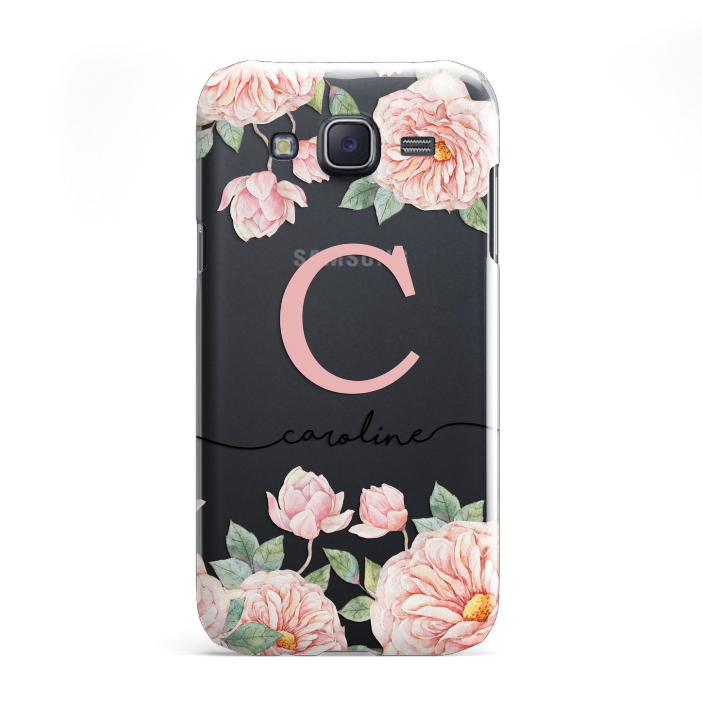 Personalised Pink Flowers Samsung Galaxy J5 Case