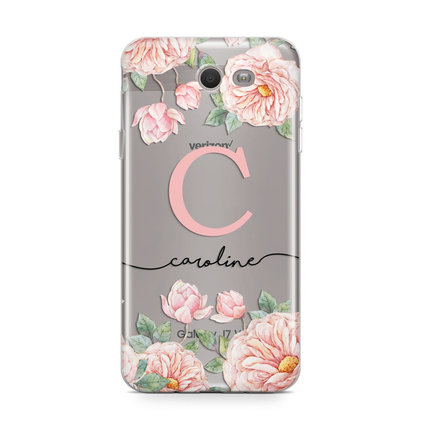 Personalised Pink Flowers Samsung Galaxy J7 2017 Case