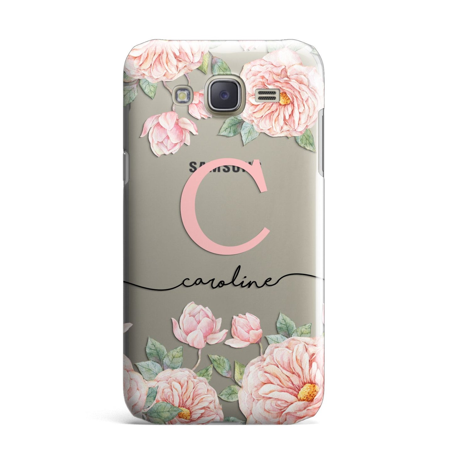 Personalised Pink Flowers Samsung Galaxy J7 Case