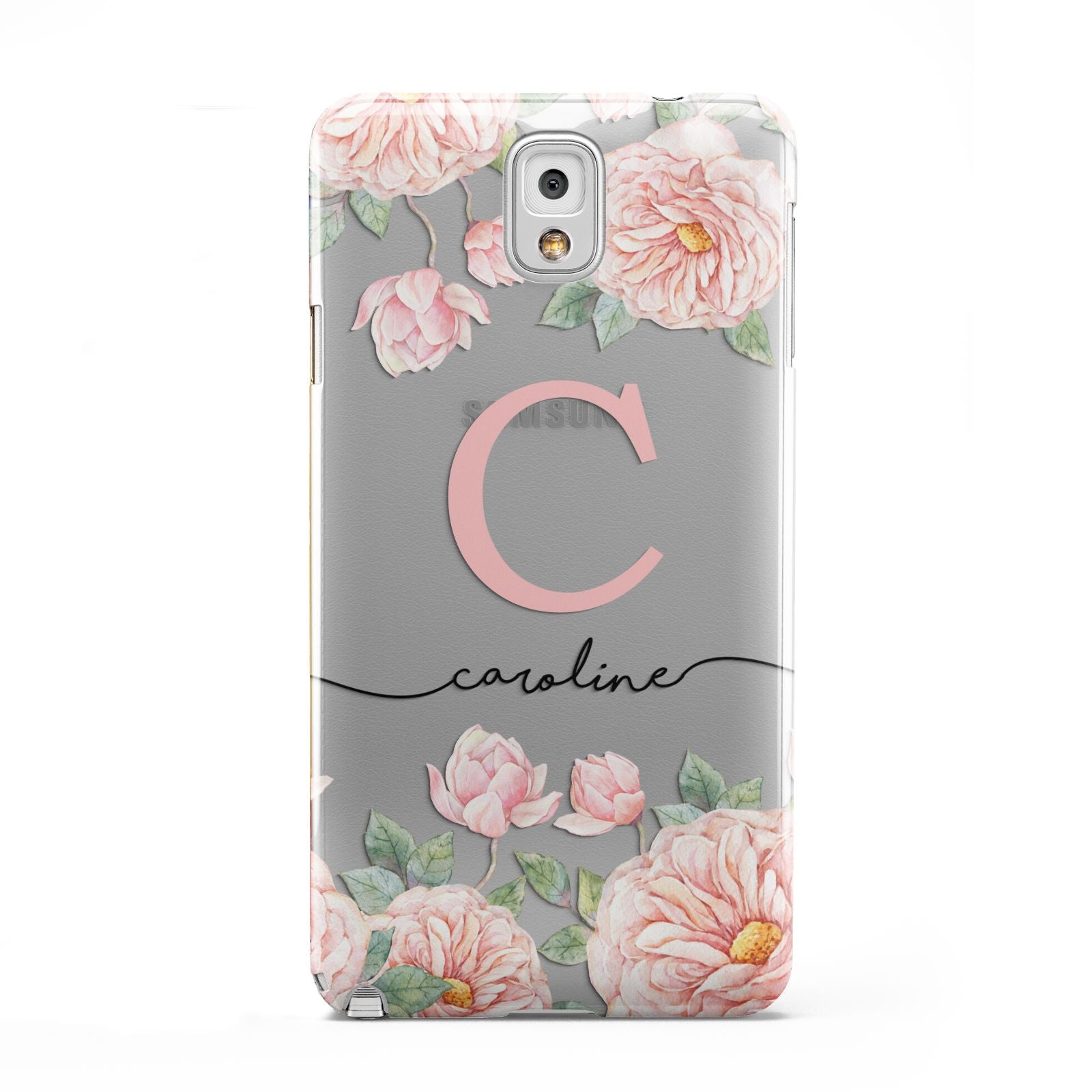 Personalised Pink Flowers Samsung Galaxy Note 3 Case