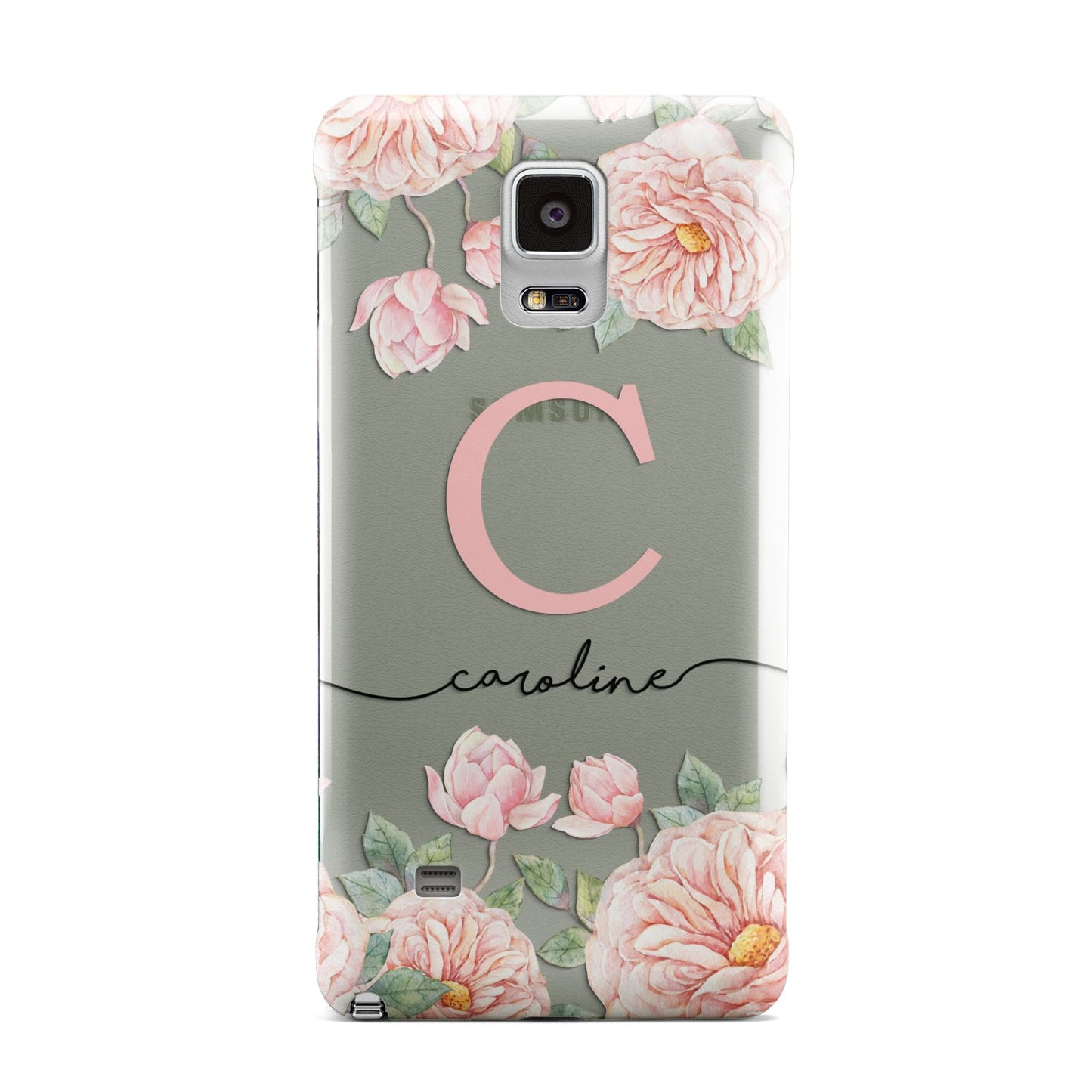 Personalised Pink Flowers Samsung Galaxy Note 4 Case