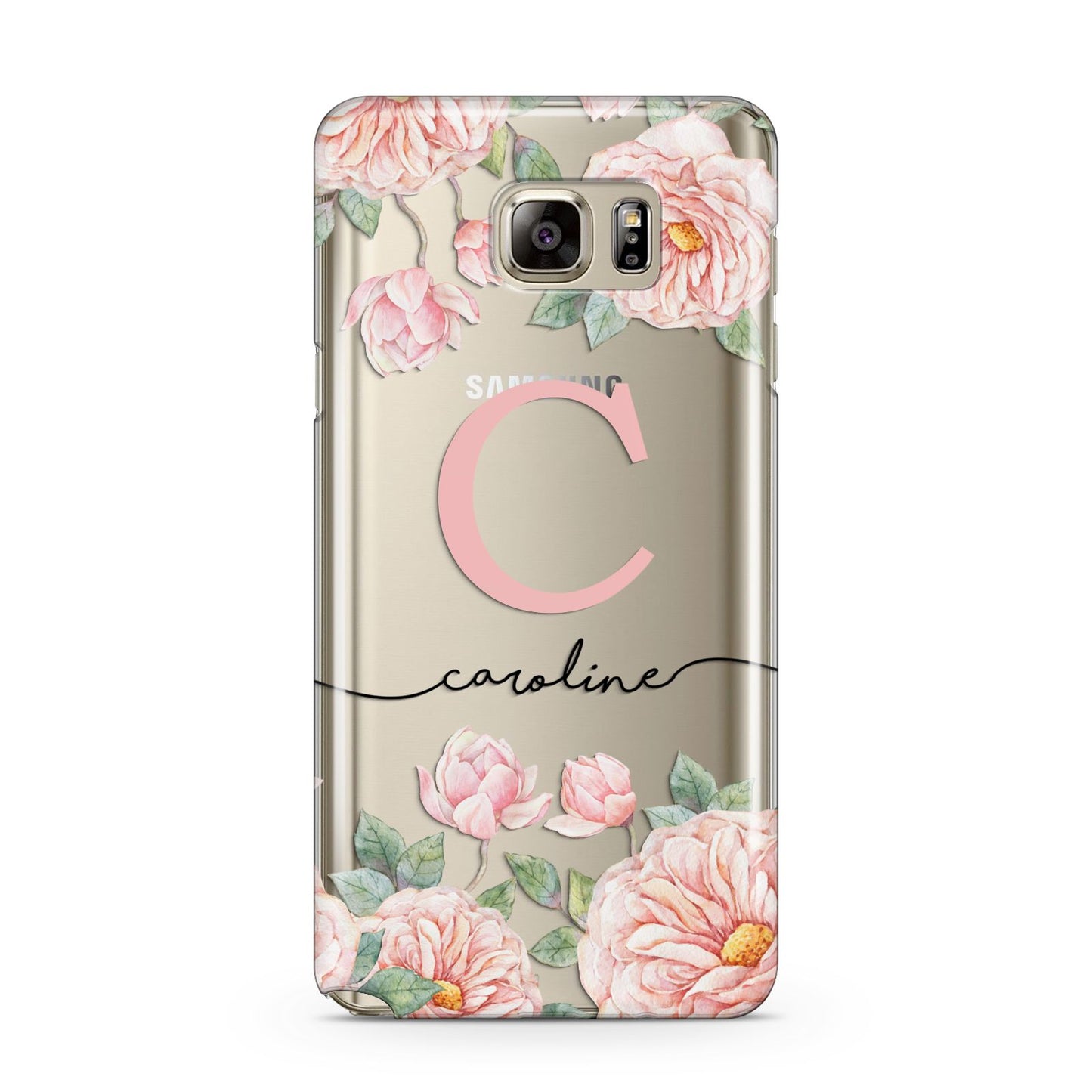 Personalised Pink Flowers Samsung Galaxy Note 5 Case