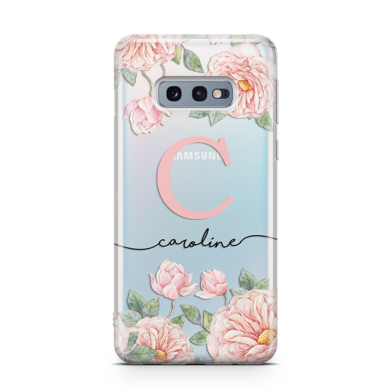 Personalised Pink Flowers Samsung Galaxy S10E Case