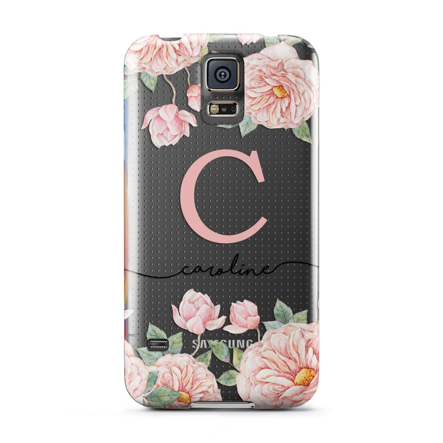 Personalised Pink Flowers Samsung Galaxy S5 Case