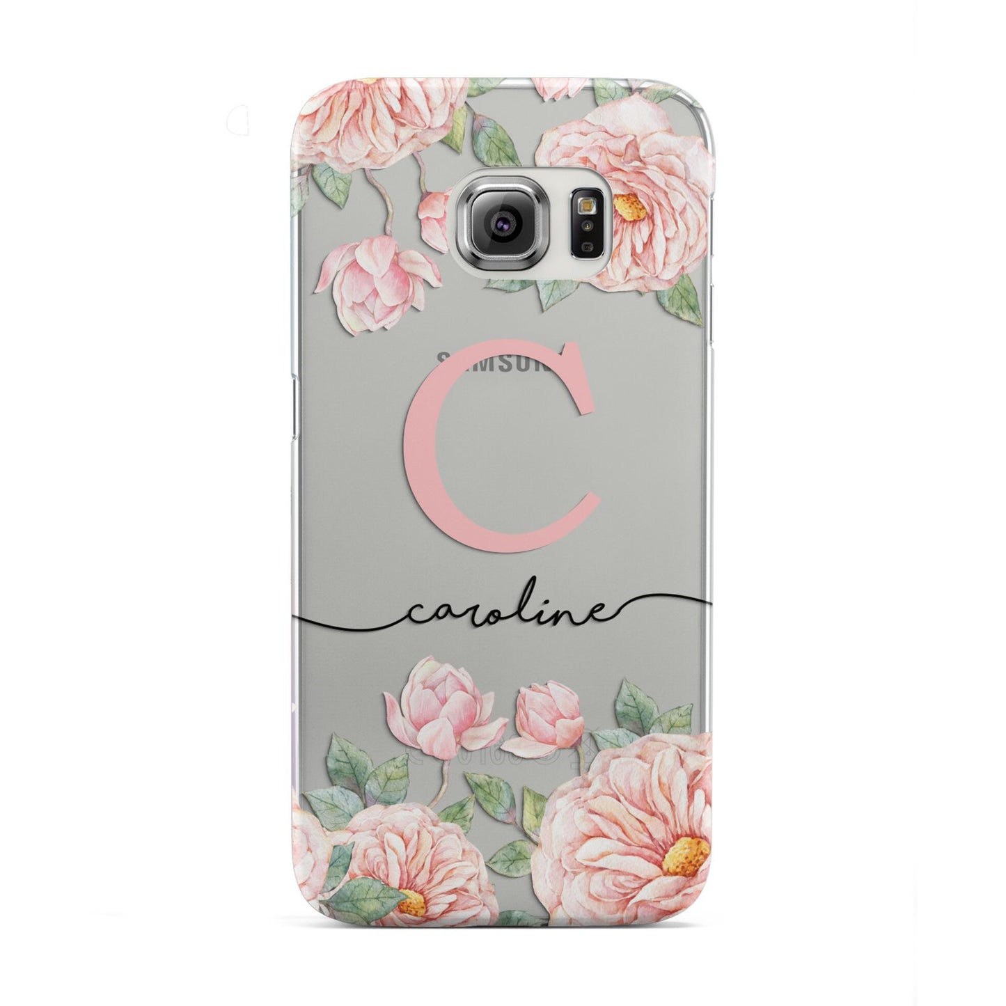 Personalised Pink Flowers Samsung Galaxy S6 Edge Case