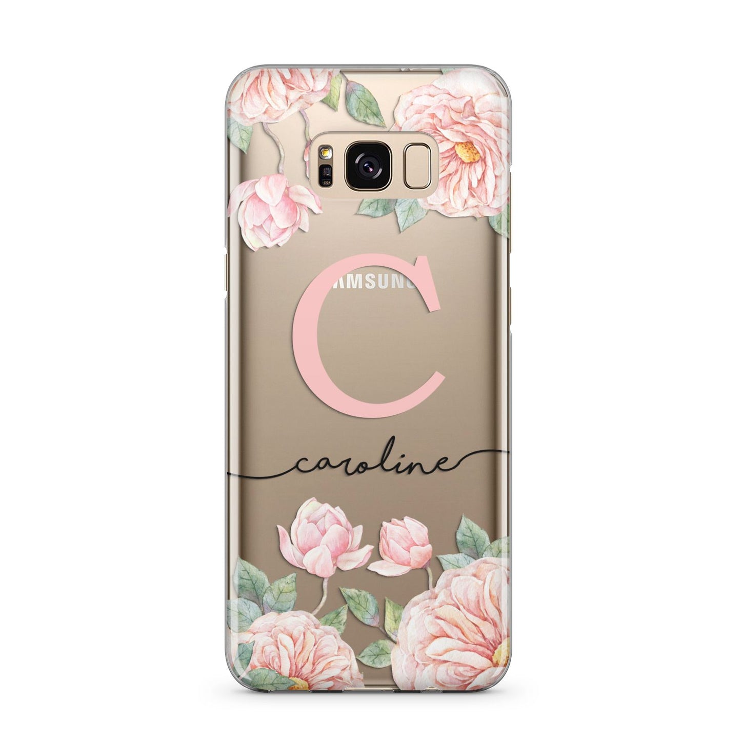 Personalised Pink Flowers Samsung Galaxy S8 Plus Case