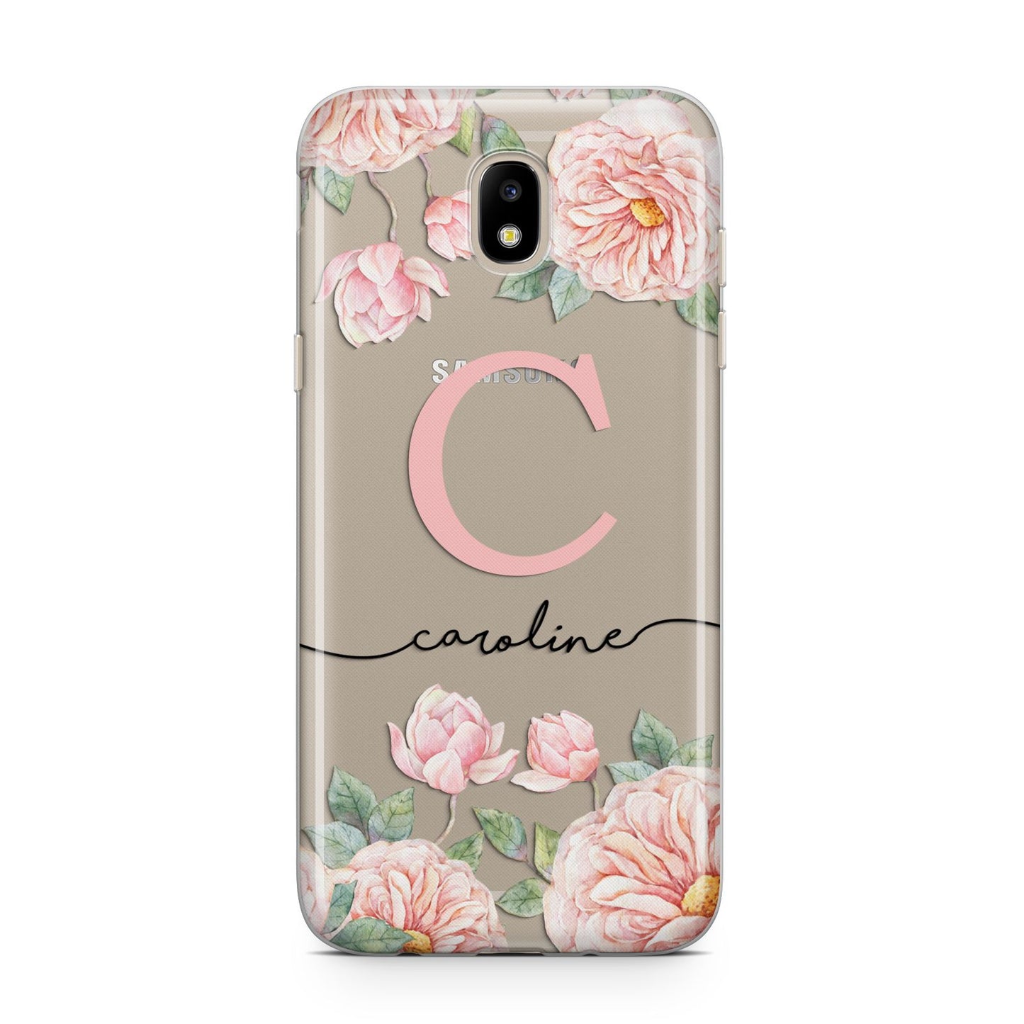 Personalised Pink Flowers Samsung J5 2017 Case