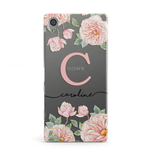 Personalised Pink Flowers Sony Xperia Case