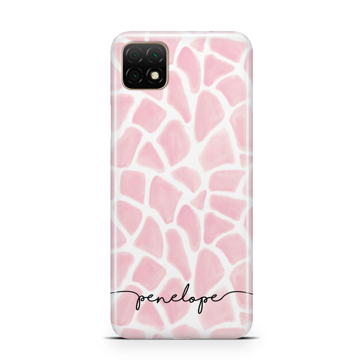 Personalised Pink Giraffe Print Huawei Enjoy 20 Phone Case