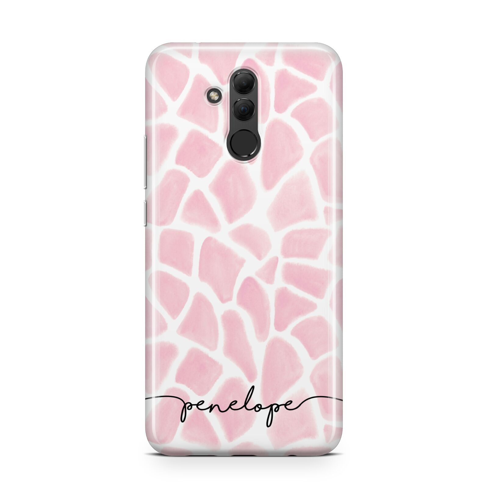 Personalised Pink Giraffe Print Huawei Mate 20 Lite