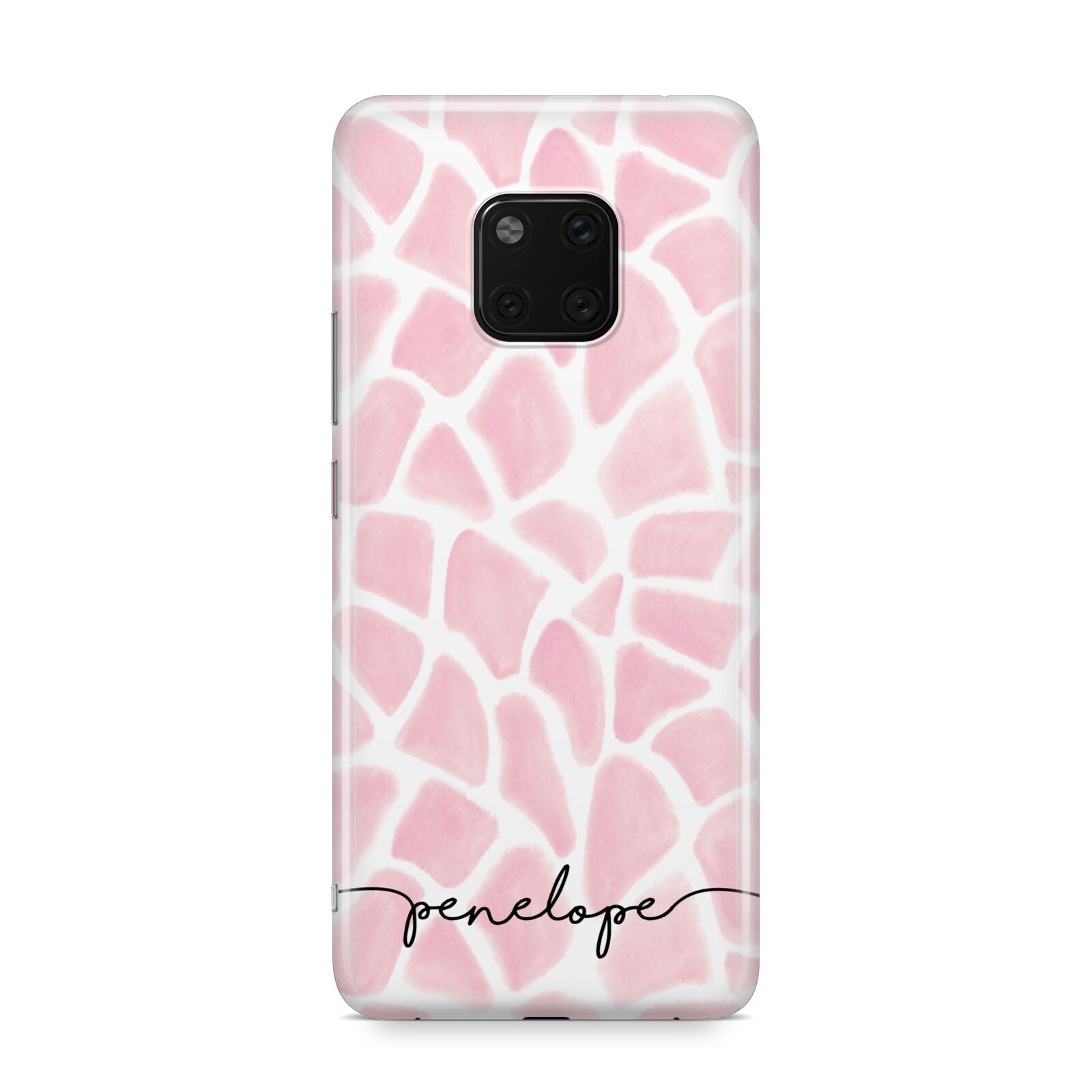 Personalised Pink Giraffe Print Huawei Mate 20 Pro Phone Case